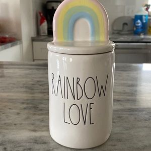 Rainbow love Rae Dunn candle